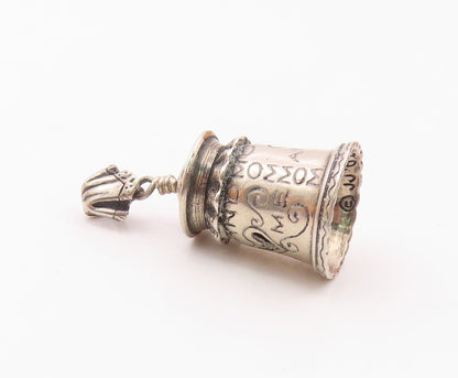925 Sterling Silver  Vintage Shiny Etched Grandmother Love Pendant  PT17571