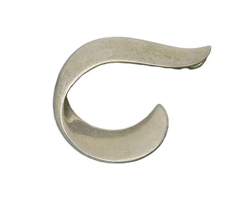 ESPO SIG 925 Sterling Silver  Vintage Smooth Shiny Swirl Brooch Pin  BP7032