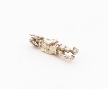 925 Sterling Silver Vintage Mini Solid Carved Statue Of Solder Pendant PT22148