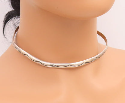 925 Sterling Silver Vintage Necklace ALEX SANCHEZ NAVAJO Classic Choker  NE4883