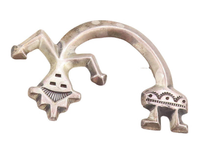 925 Sterling Silver Vintage Brooch Pin NAVAJO Solid Carved Tall Man  BP10903