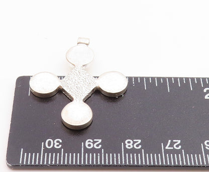 925 Sterling Silver  Vintage Shiny Textured Diamond Shape Pendant  PT17830