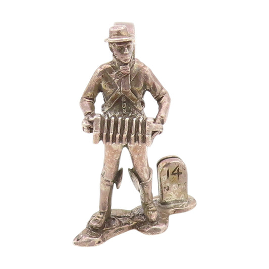 925 Sterling Silver Vintage Decorative Piece Man Playing Accordion Figure TR4224