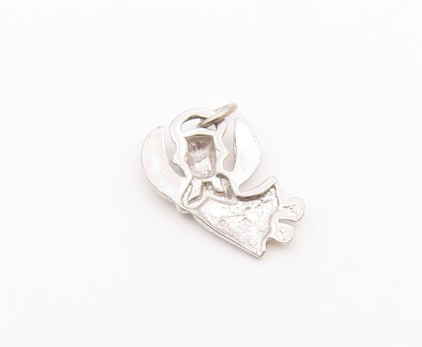 925 Sterling Silver  Vintage Carved Angel With Praying Hands Pendant  PT21066