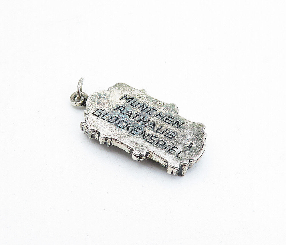 925 Sterling Silver Vintage Petite Oxidized Sculpted Drop Pendant PT2847
