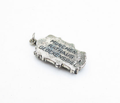 925 Sterling Silver Vintage Petite Oxidized Sculpted Drop Pendant PT2847