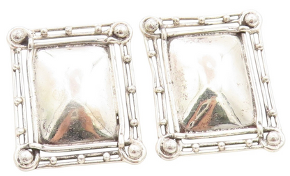 925 Sterling Silver Vintage Earrings PAT AREIAS Brutalist Domed Framed  EG13569
