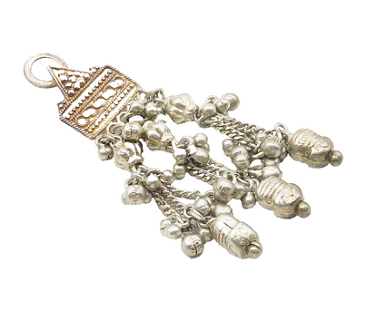 925 Sterling Silver  Vintage Twist Detail Beaded Chandelier Pendant  PT7904