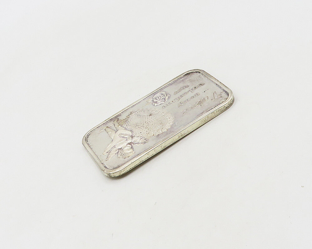 925 Sterling Silver  Vintage Be My Valentine Cupid 1977 Bullion Bar  TR2567