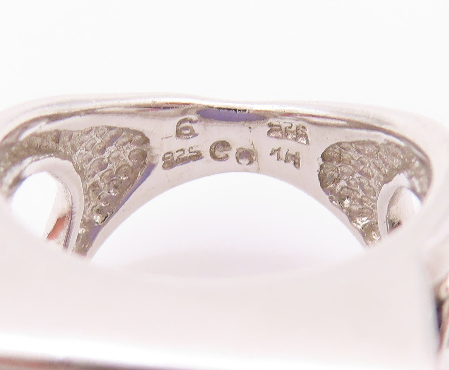 925 Sterling Silver Vintage Ring Gemstone Leaves Square Chalcedony Sz 6  RG32498