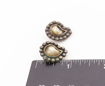 925 Sterling Silver Vintage Earrings Antique Pearl Tear Drop Shape  EG13544