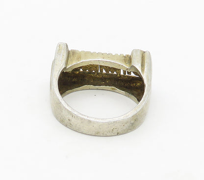 925 Sterling Silver  Vintage Shiny Emanuel Name Band Ring Sz 7.5  RG16880