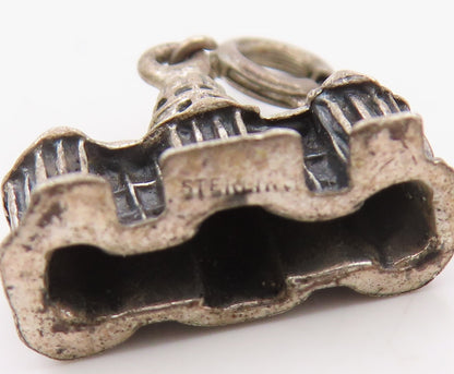 925 Sterling Silver  Vintage Capitol Building Dark Tone Pendant  PT16915