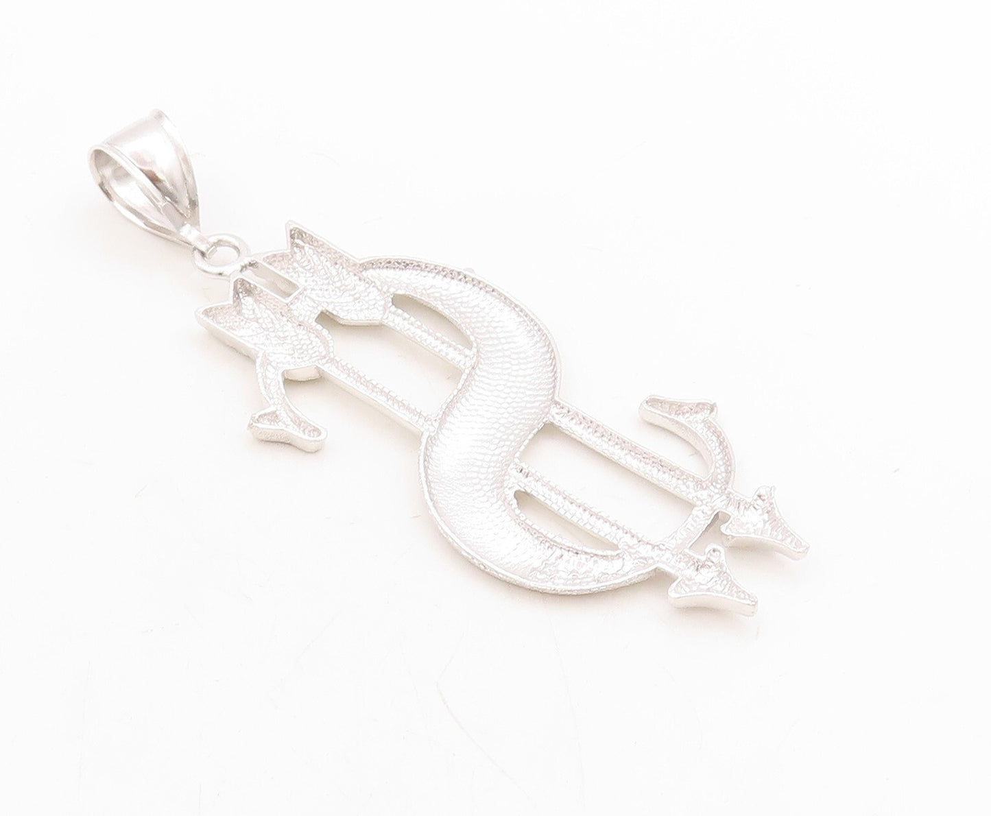 925 Sterling Silver Vintage Pendant Large Solid Cutout Dollar Symbol  PT23885