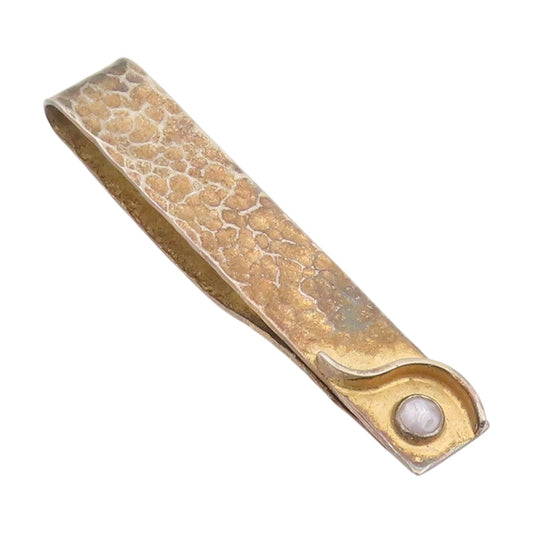 925 Sterling Silver Vintage Money Clip ORVELO Cabochon Moonstone Bar   TR4025