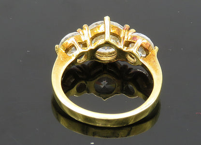 925 Silver  Vintage Cubic Zirconia Gold Plated Shiny Band Ring Sz 6  RG20741