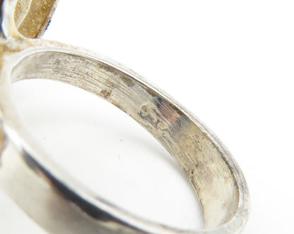 925 Sterling Silver  Vintage Shiny Triskelion Statement Ring Sz 7  RG10716