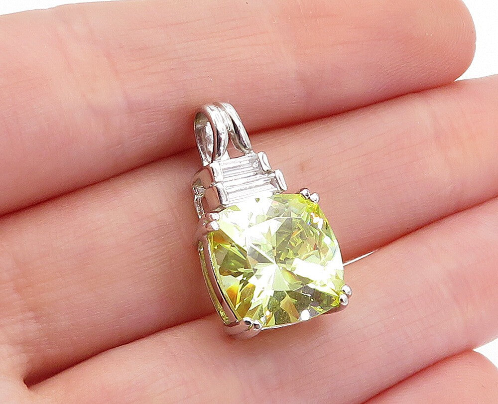 ROSS SIMON 925 Sterling Silver  Green & White Cubic Zirconia Pendant  PT3610