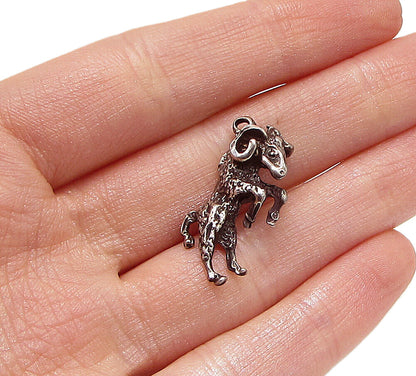 925 Sterling Silver  Vintage Bull Drop Pendant  PT2371