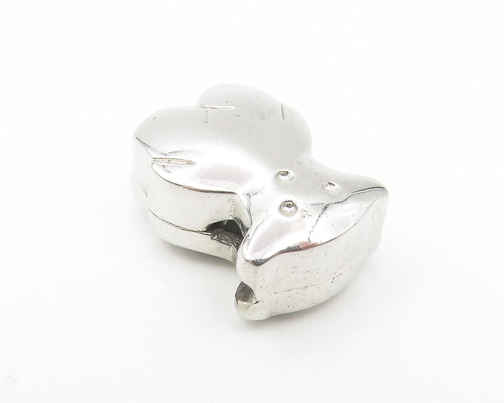 925 Sterling Silver  Shiny Petite Teddy Bear Motif Slide Pendant  PT9280