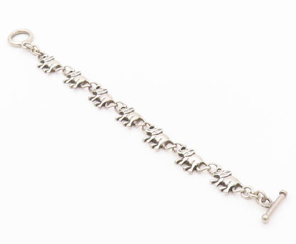 925 Sterling Silver Vintage Bracelet MEXICO Designer Cutout Beads  BT11101