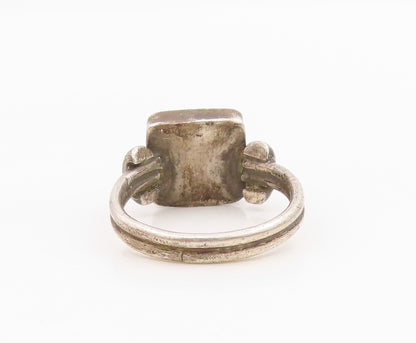 925 Sterling Silver Vintage Ring Malachite Split Shank Band  Sz 5.5  RG34316