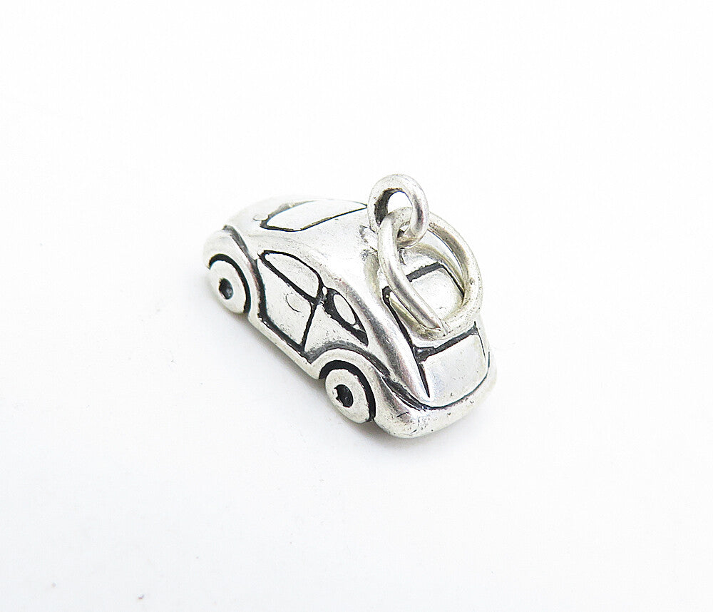925 Sterling Silver  Vintage Petite Shiny Buggy Car Motif Drop Pendant  PT4257