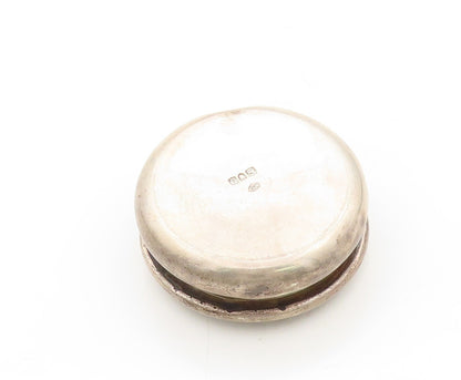 925 Sterling Silver Vintage Pill Box WC ENGLAND Antique Carved (OPENS)  TR3818
