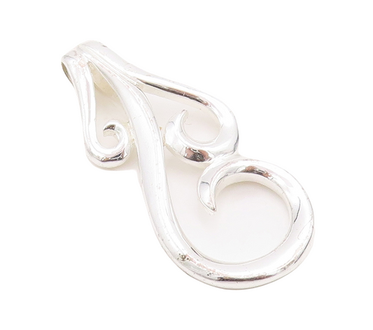 925 Sterling Silver Vintage Pendant Modernist Cutout Dropping Swirls  PT23527