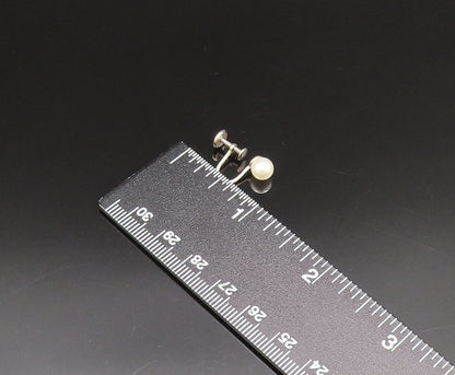 925 Sterling Silver  Vintage Fresh Water Pearls Screw Back Earrings  EG11995