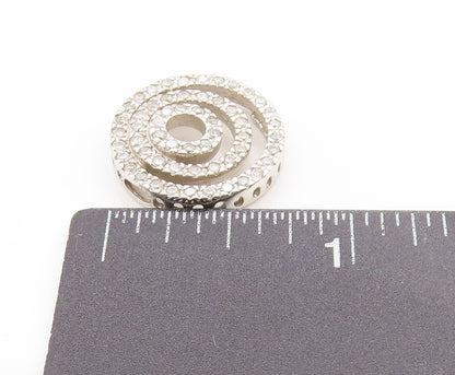 925 Sterling Silver Vintage Pendant Sparkling CZ Cosmic Circles Charm  PT25034