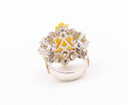 925 Sterling Silver Vintage Ring MICHAEL VALITUTTI Gemstones  Sz 5  RG32610