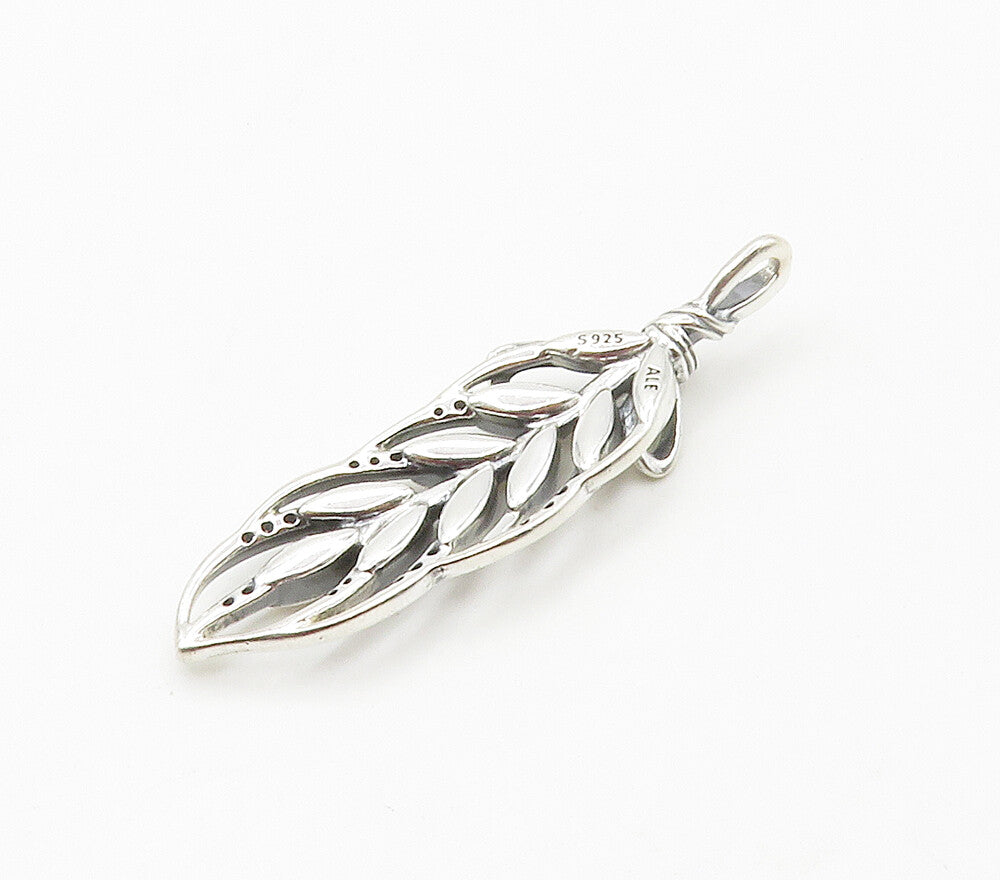 PANDORA 925 Sterling Silver  Petite Topaz Shiny Floral Motif Pendant  PT11978