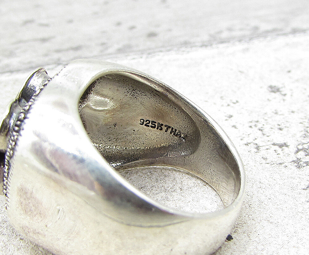 925 Sterling Silver  Marcasite Blooming Spring Flowers Ring Sz 6.5  RG1963