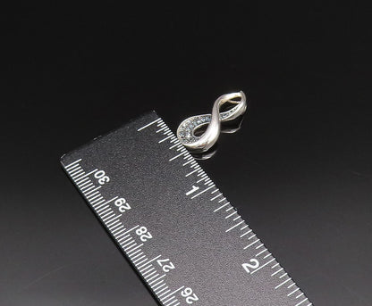 925 Silver  Vintage Dainty Blue Spinel Infinity Twist Drop Pendant  PT21391