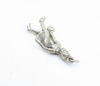 925 Sterling Silver  Vintage Petite Sculpted Tennis Player Pendant  PT2960