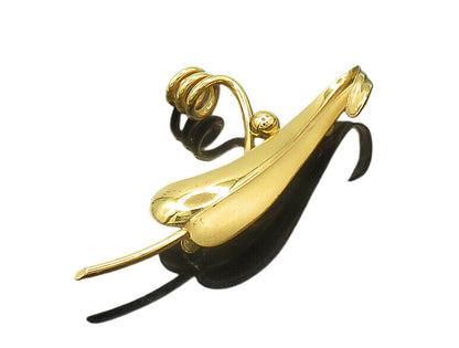 FORSTNER 925 Silver  Vintage Shiny Gold Plated Swirl Spiral Brooch Pin  BP7515