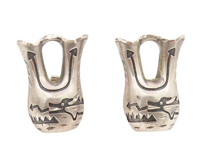 925 Sterling Silver Vintage Earrings SILVER CLOUD Designer Animal Etched EG13376