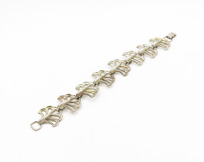 LANG 925 Sterling Silver  Vintage Antique Floral Motif Chain Bracelet  BT7959
