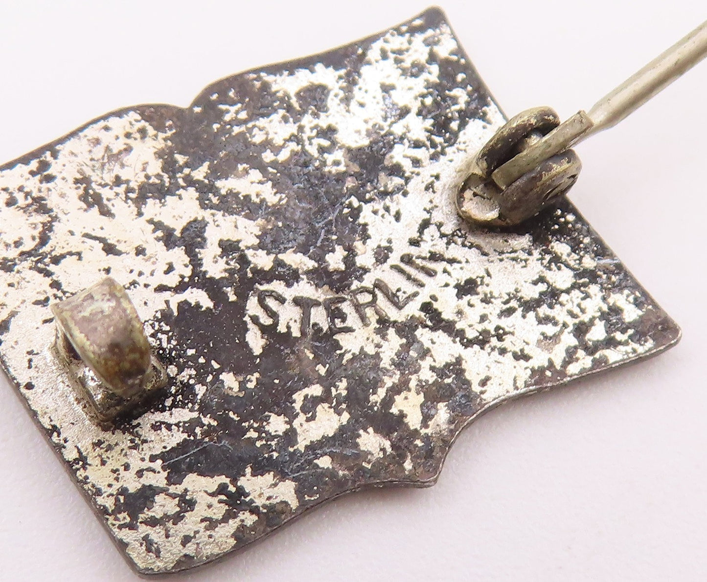 925 Sterling Silver  Vintage Enamel Open Book Motif Brooch Pin  BP8223