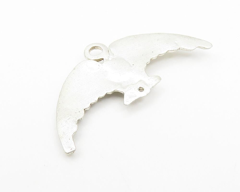 925 Sterling Silver  Vintage Shiny Flying Eagle Motif Drop Pendant  PT8248