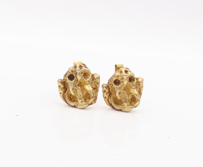 925 Sterling Silver Vintage Cufflinks ISRAEL Gold Plated Brutalist  TR3749