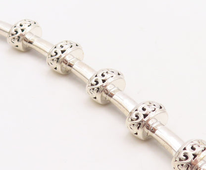 14K Gold 925 Sterling Silver Vintage Necklace KRYPELL Carved Beads  NE4368