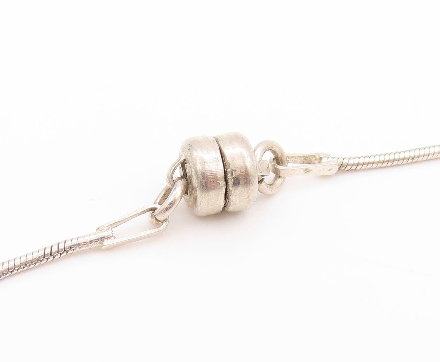 925 Sterling Silver Vintage Necklace Multi Stone Amber Classic Link Chain NE4630