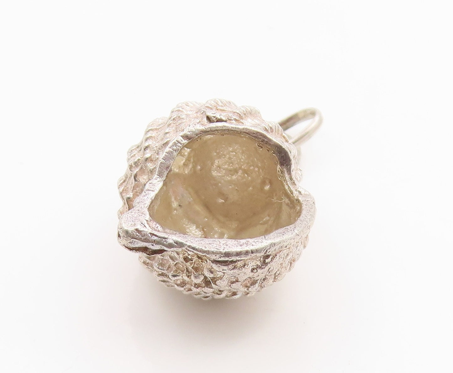 925 Sterling Silver Vintage Pendant Classic Textured Conch Shell Charm  PT26279