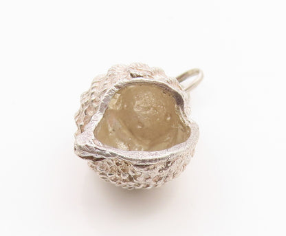 925 Sterling Silver Vintage Pendant Classic Textured Conch Shell Charm  PT26279