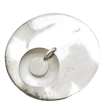 MEXICO 925 Sterling Silver  Vintage Shiny Smooth Open Circle Pendant  PT15620