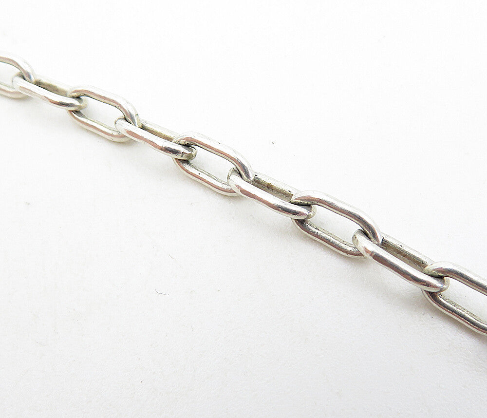 925 Sterling Silver  Vintage Young Heart Stamped Quote Chain Necklace  NE1522