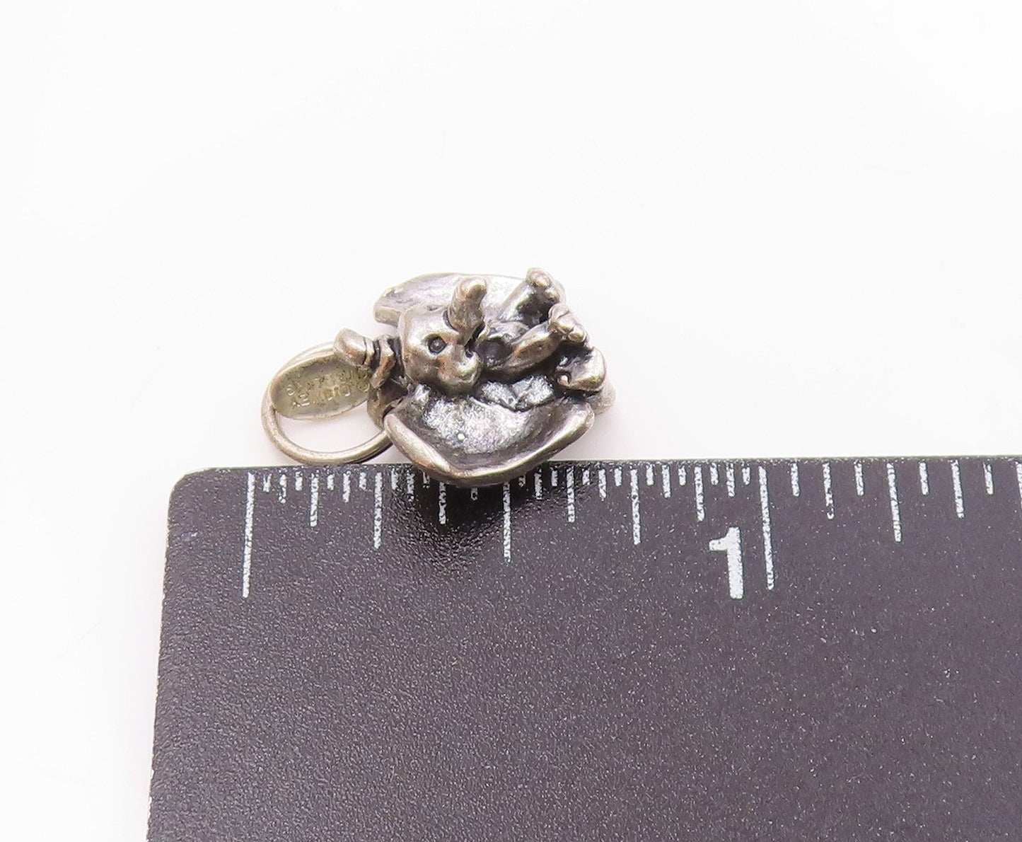 DISNEY 925 Sterling Silver  Vintage Dumbo Elephant Cartoon Pendant  PT19000