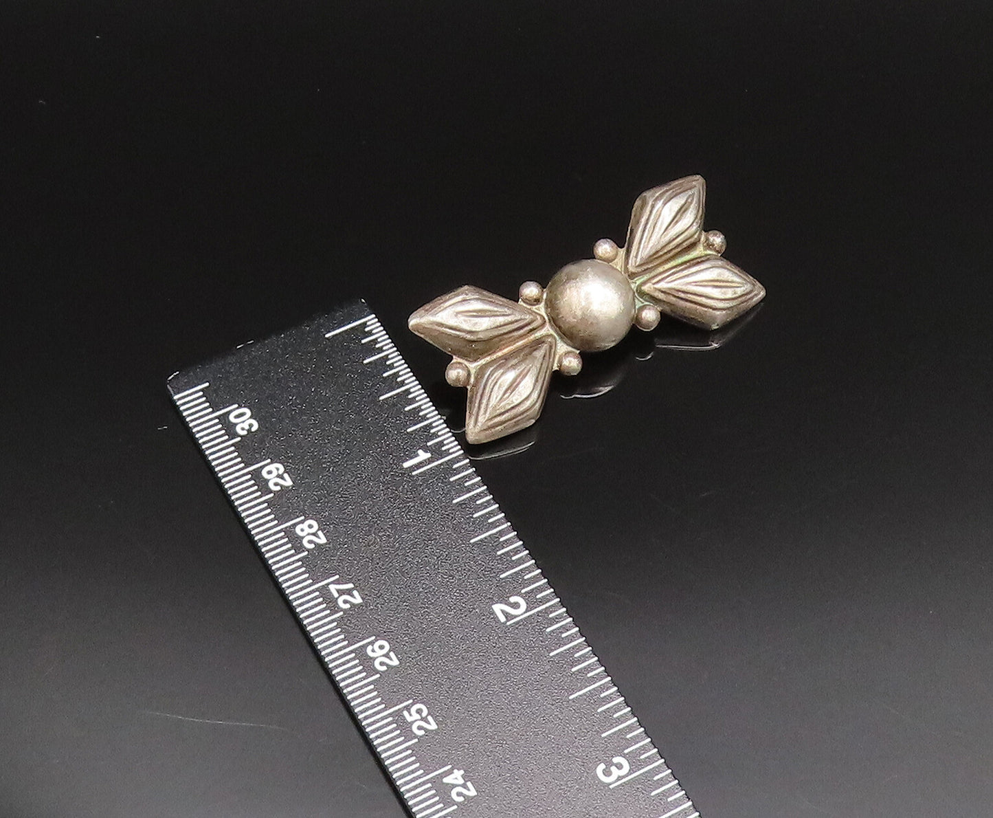 MEXICO 925 Silver  Vintage Antique Hollow Butterfly Motif Brooch Pin  BP9748